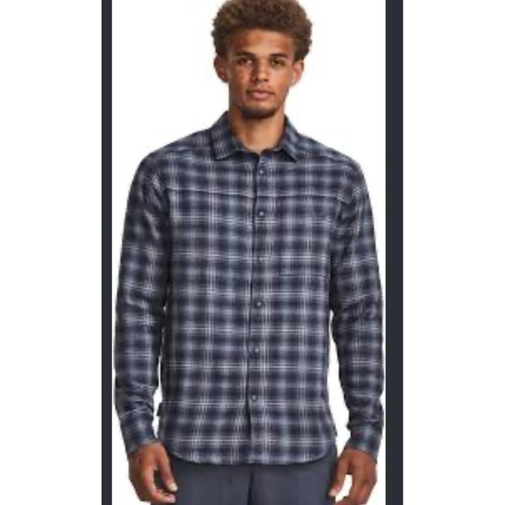 Mens NWT Under Armour Tradesman Flex Snap Button Plaid Pocket  Flannel Shirt
